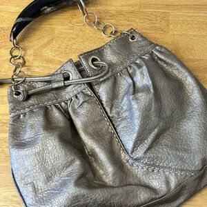 Silver Hobo Shoulder Bag with Chain Strap